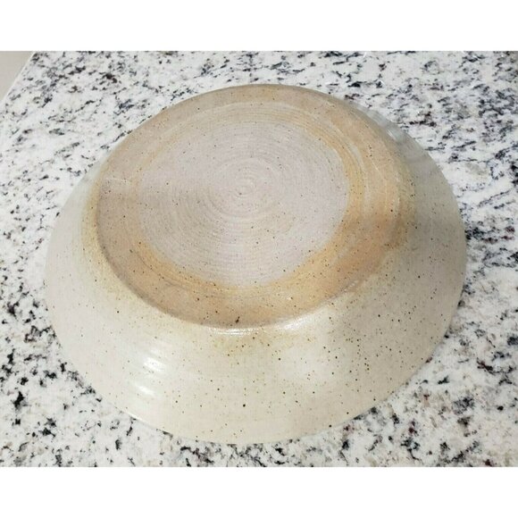 Vintage Milligan RP Pottery Stoneware Serving Chip and Dip Bowl Set Blue Speckle - Picture 7 of 12